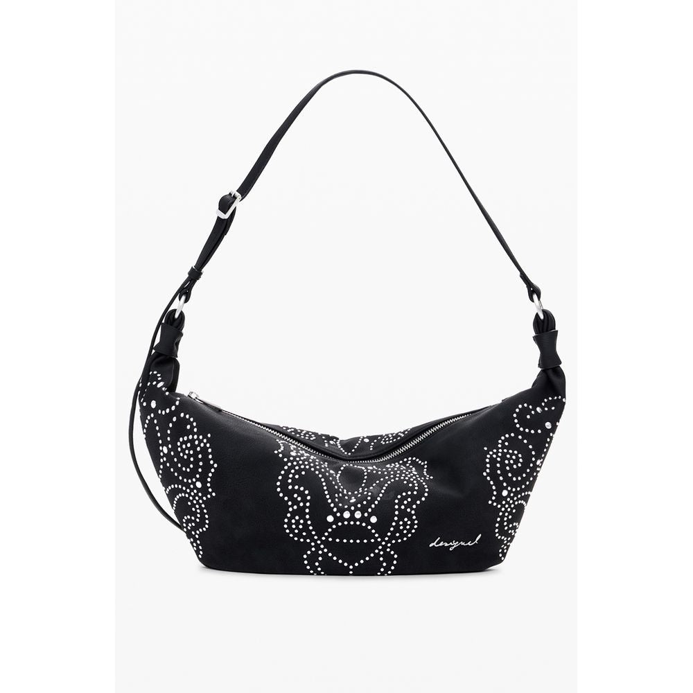 Black Polyethylene Women Handbag
