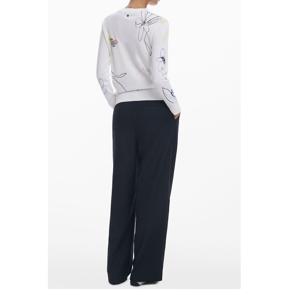 White Viscose Women Sweater