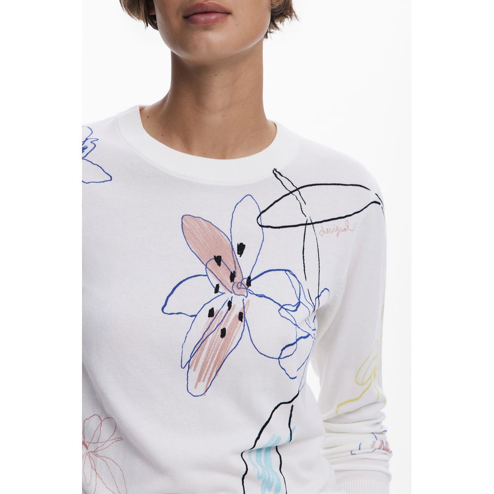 White Viscose Women Sweater