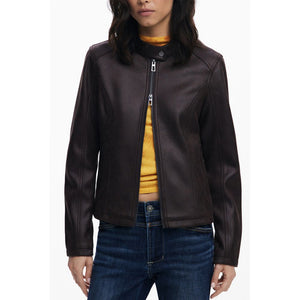 Brown Polyester Jackets & Coat