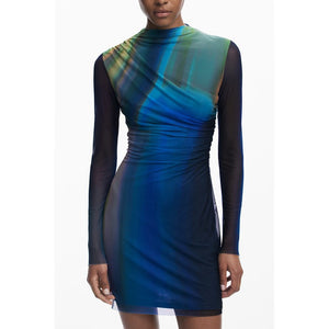 Blue Polyester Dress