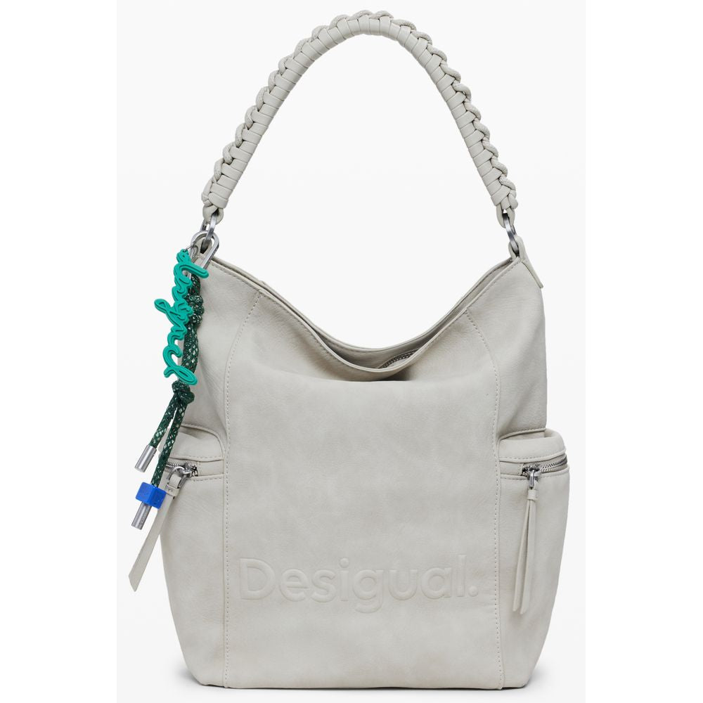 Beige Polyethylene Women Backpack