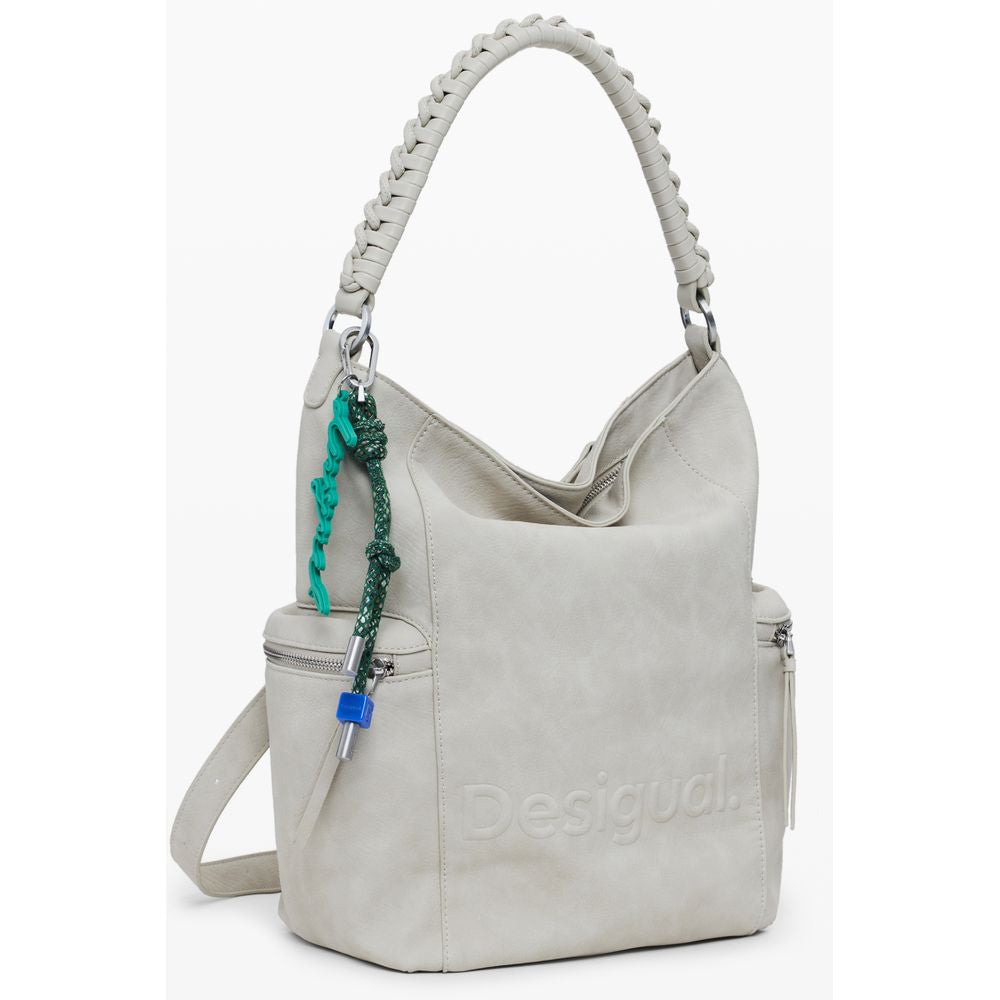 Beige Polyethylene Women Backpack
