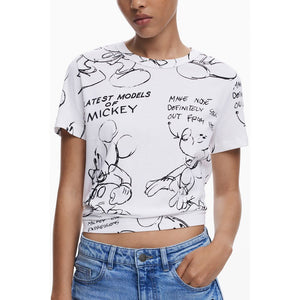 White Cotton Women T-Shirt