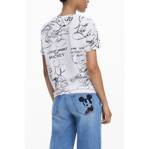 White Cotton Women T-Shirt