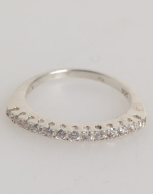 Nialaya Sterling Silver 925 Band Pave CZ Crystal Eternity Ring