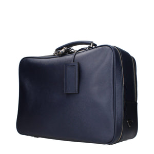 Blue Leather Luggage And Travel