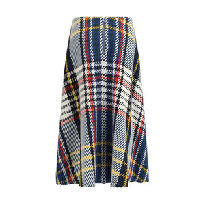 Midi check skirt