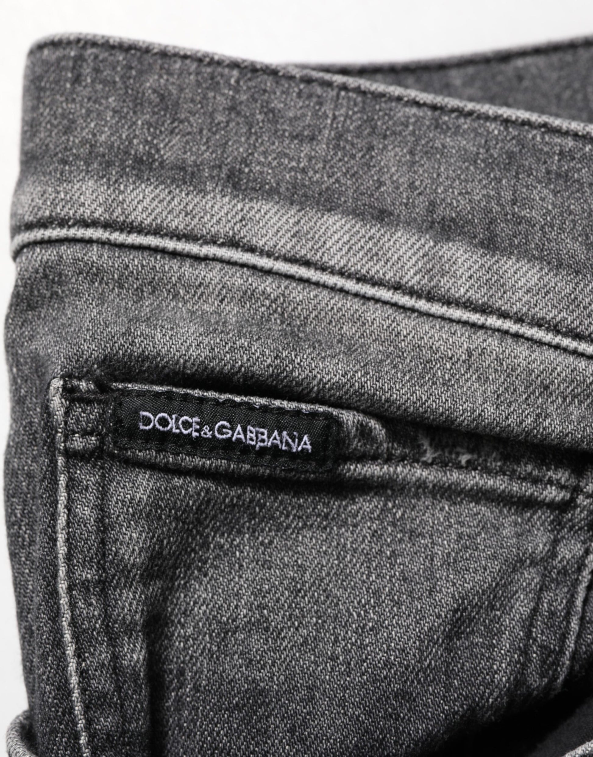 Dolce & Gabbana Black Gray Wash Slim Fit Straight Leg Denim Jeans