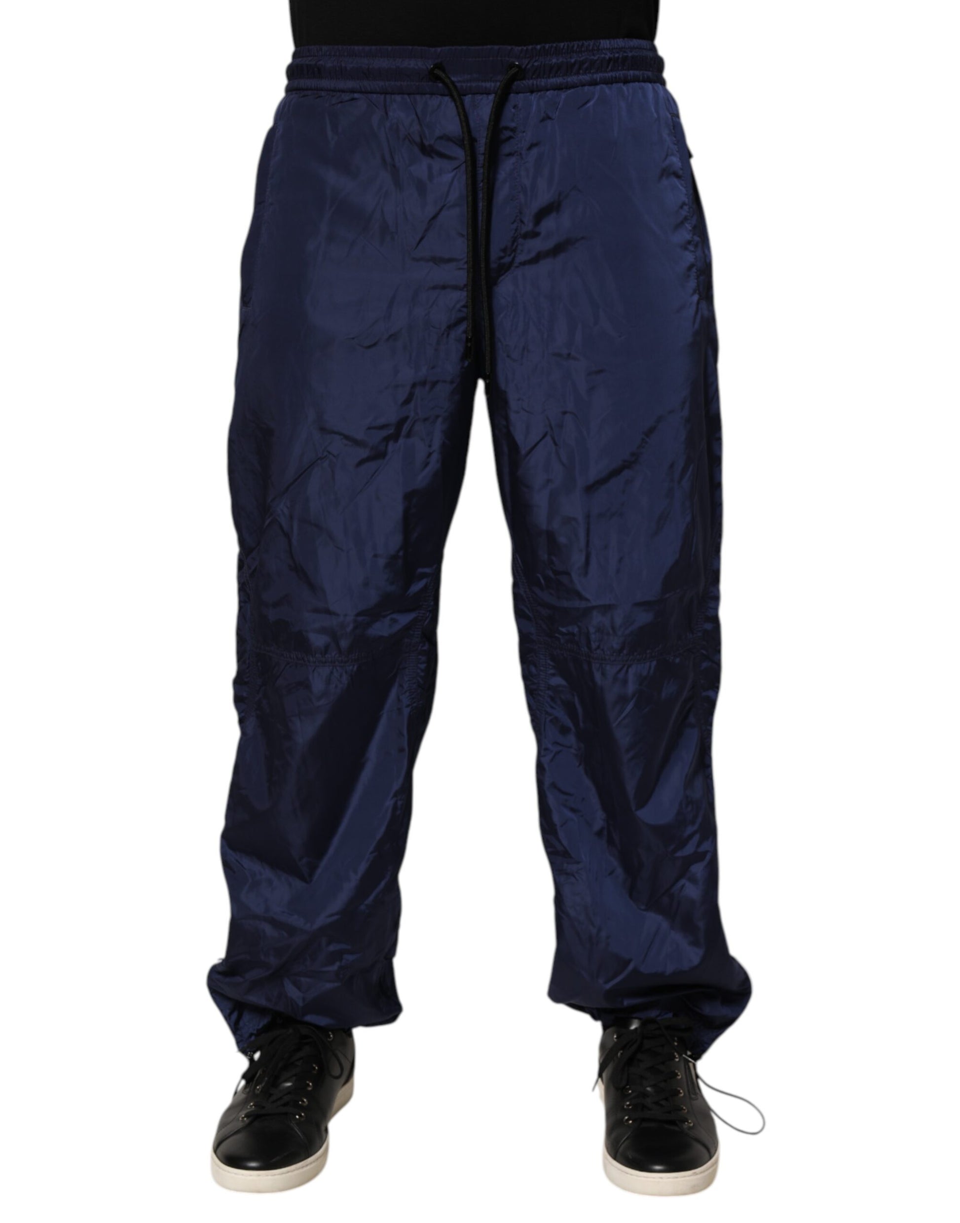 Dolce & Gabbana Blue Nylon Straight Jogger Sweatpants Pants
