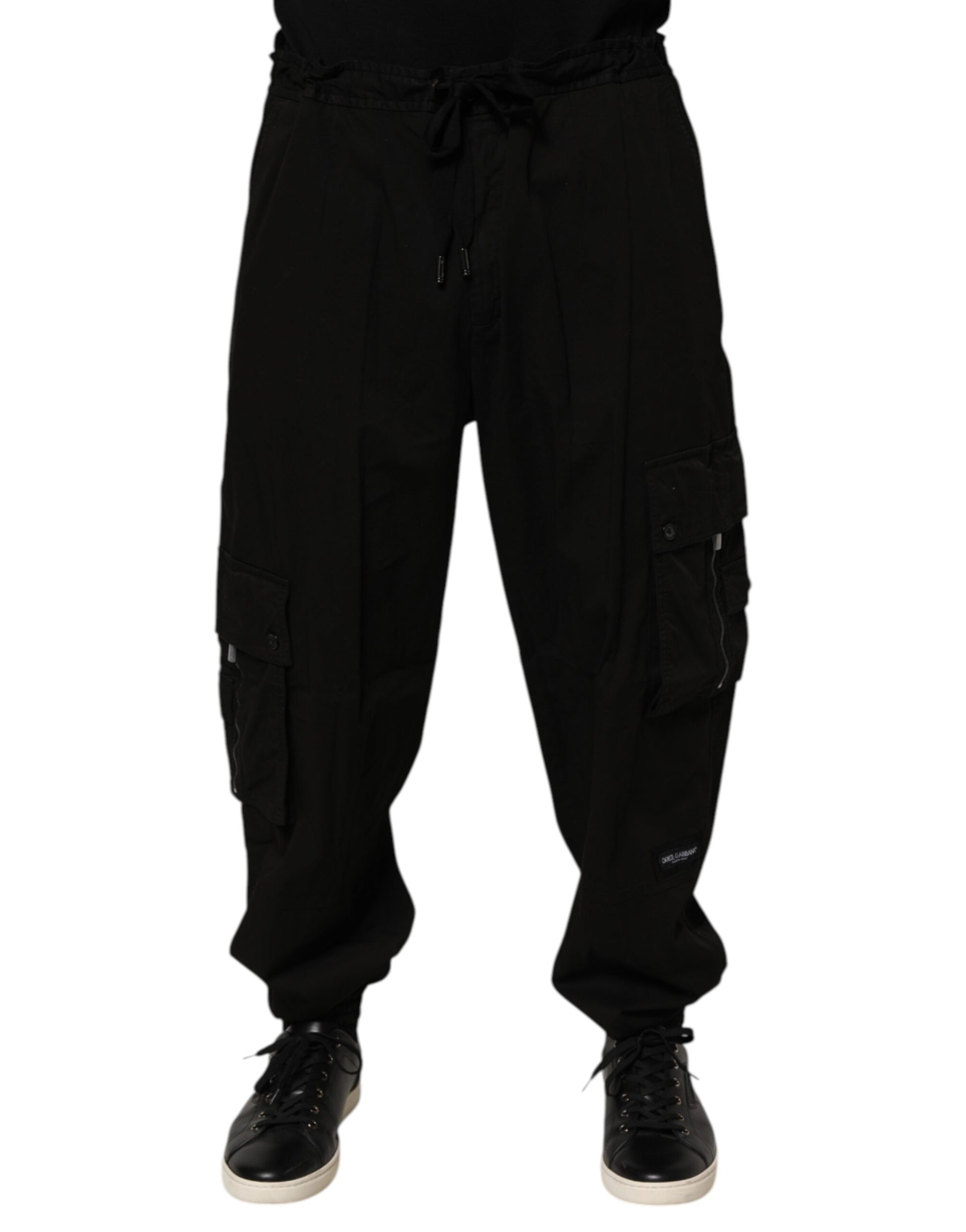 Dolce & Gabbana Black Cotton Cargo Jogger Sweatpants Pants