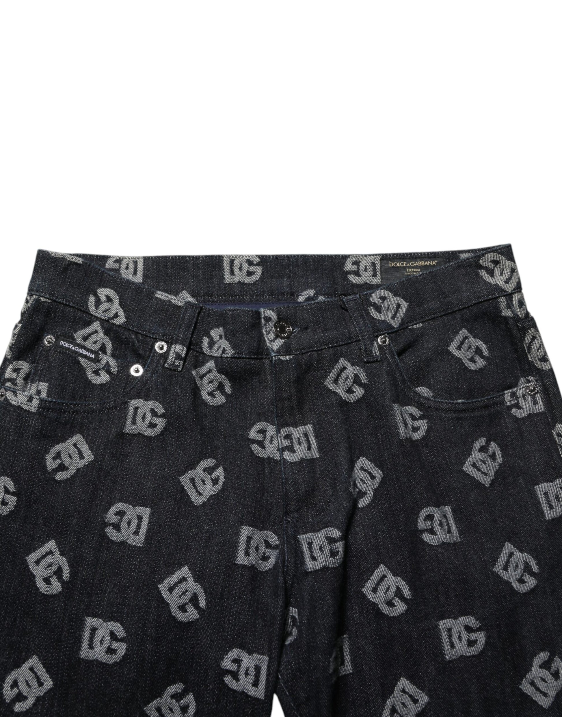 Dolce & Gabbana Black DG Monogram Cotton Skinny Denim Jeans