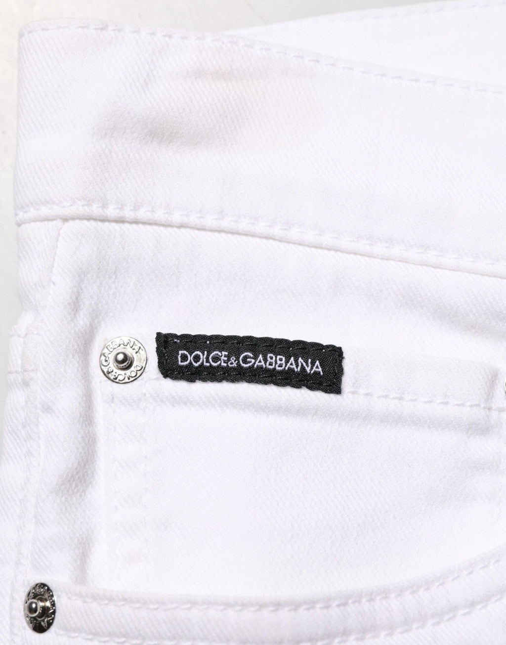 Dolce & Gabbana White Ripped Cotton Skinny Men Denim Jeans