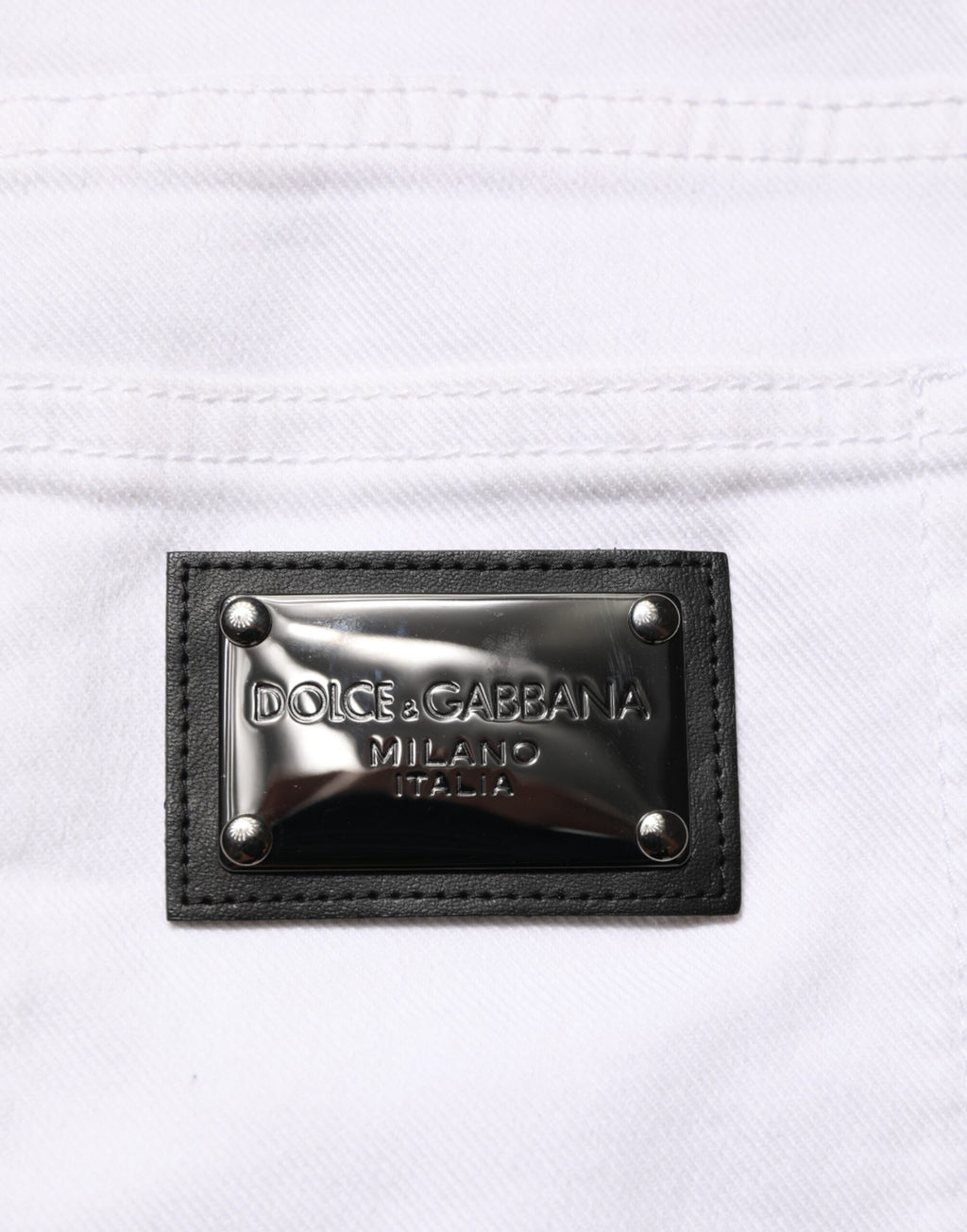 Dolce & Gabbana White Ripped Cotton Skinny Men Denim Jeans