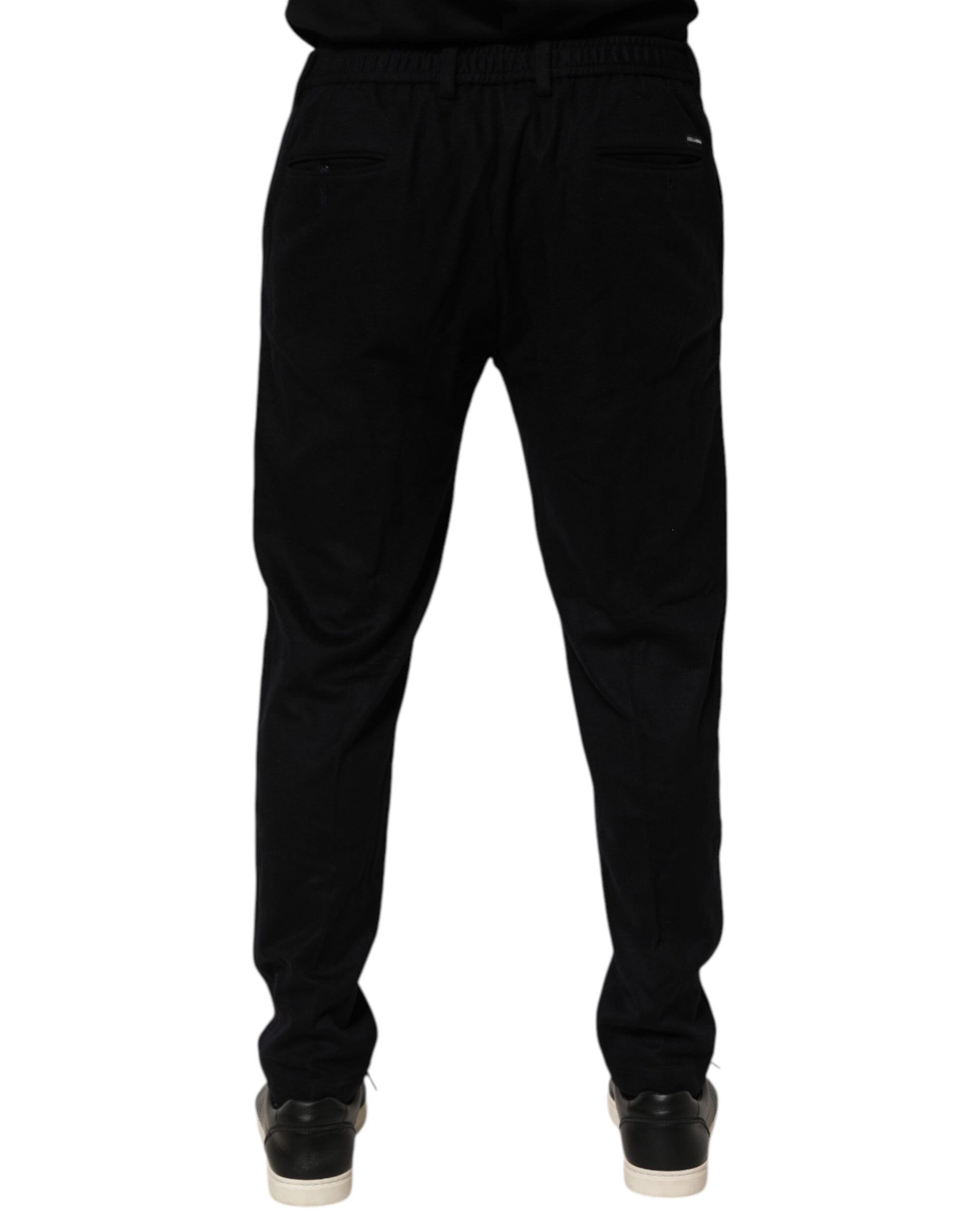 Dolce & Gabbana Black Cashmere Dress Formal Trouser Pants