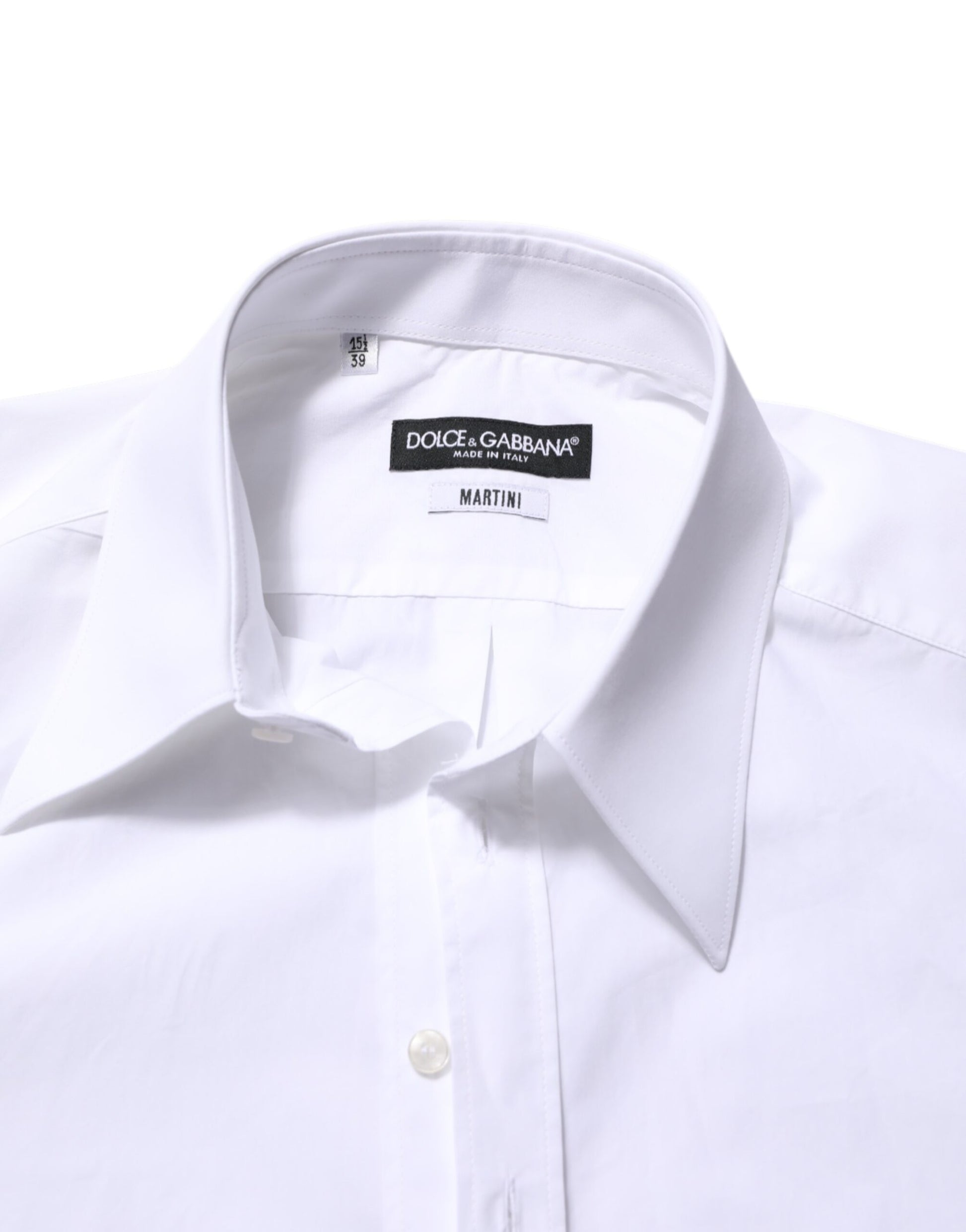 Dolce & Gabbana White Cotton MARTINI Men Formal Dress Shirt