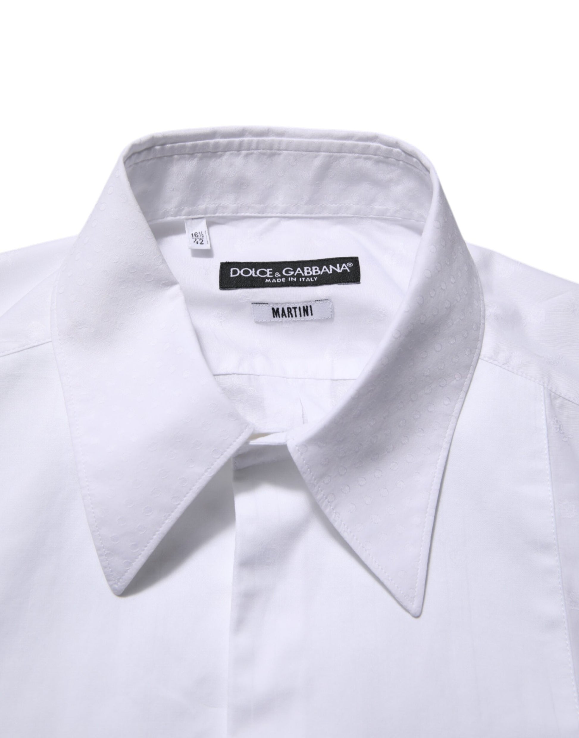 Dolce & Gabbana White Cotton MARTINI Bib Formal Dress Shirt