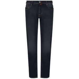 Jacob Cohen Blue Cotton Men Jeans with Orange Stitching
