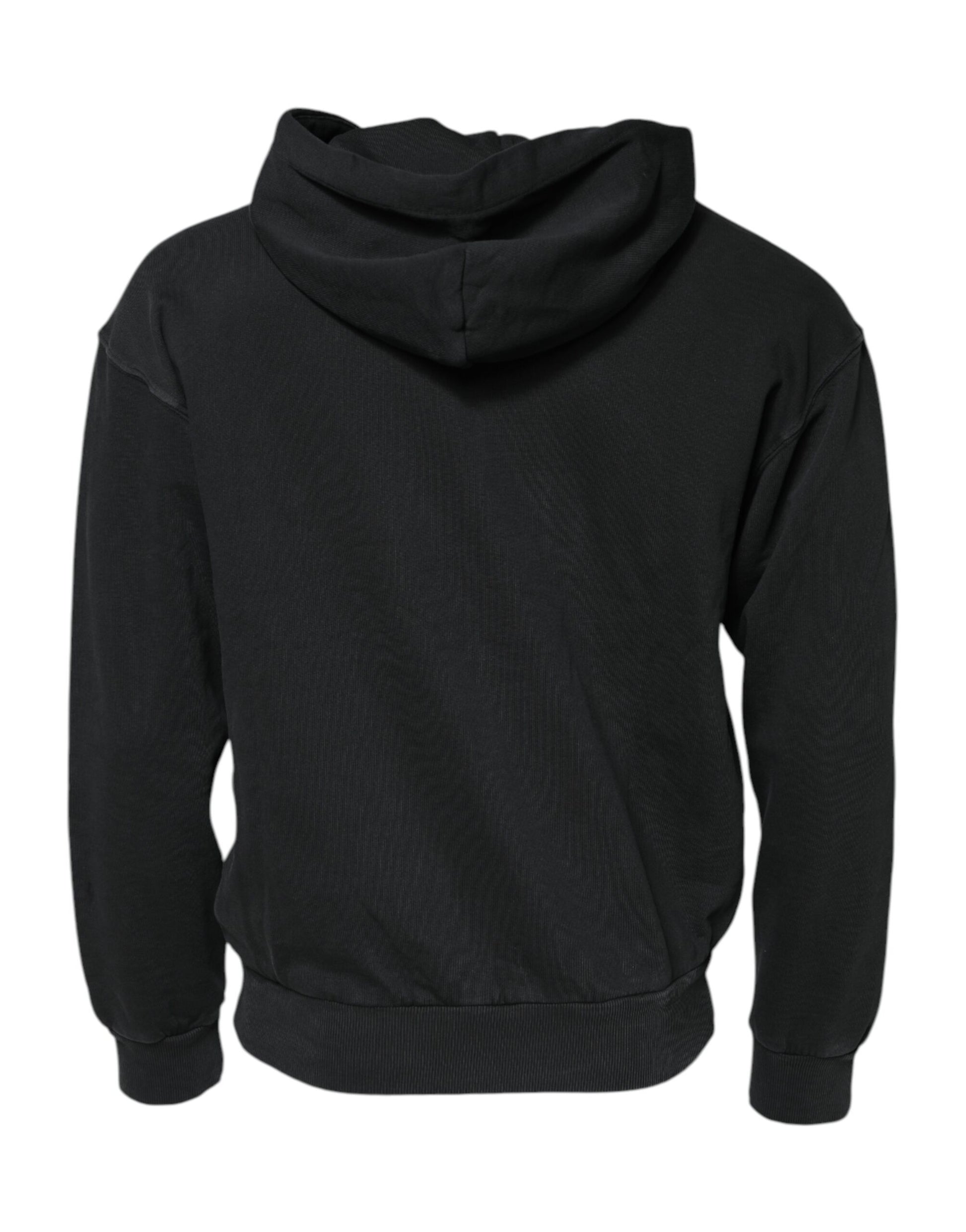 Dolce & Gabbana Black Logo FullZip Hooded Sweatshirt Sweater
