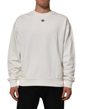 Dolce & Gabbana White DG Logo Crew Neck Sweatshirt Sweater