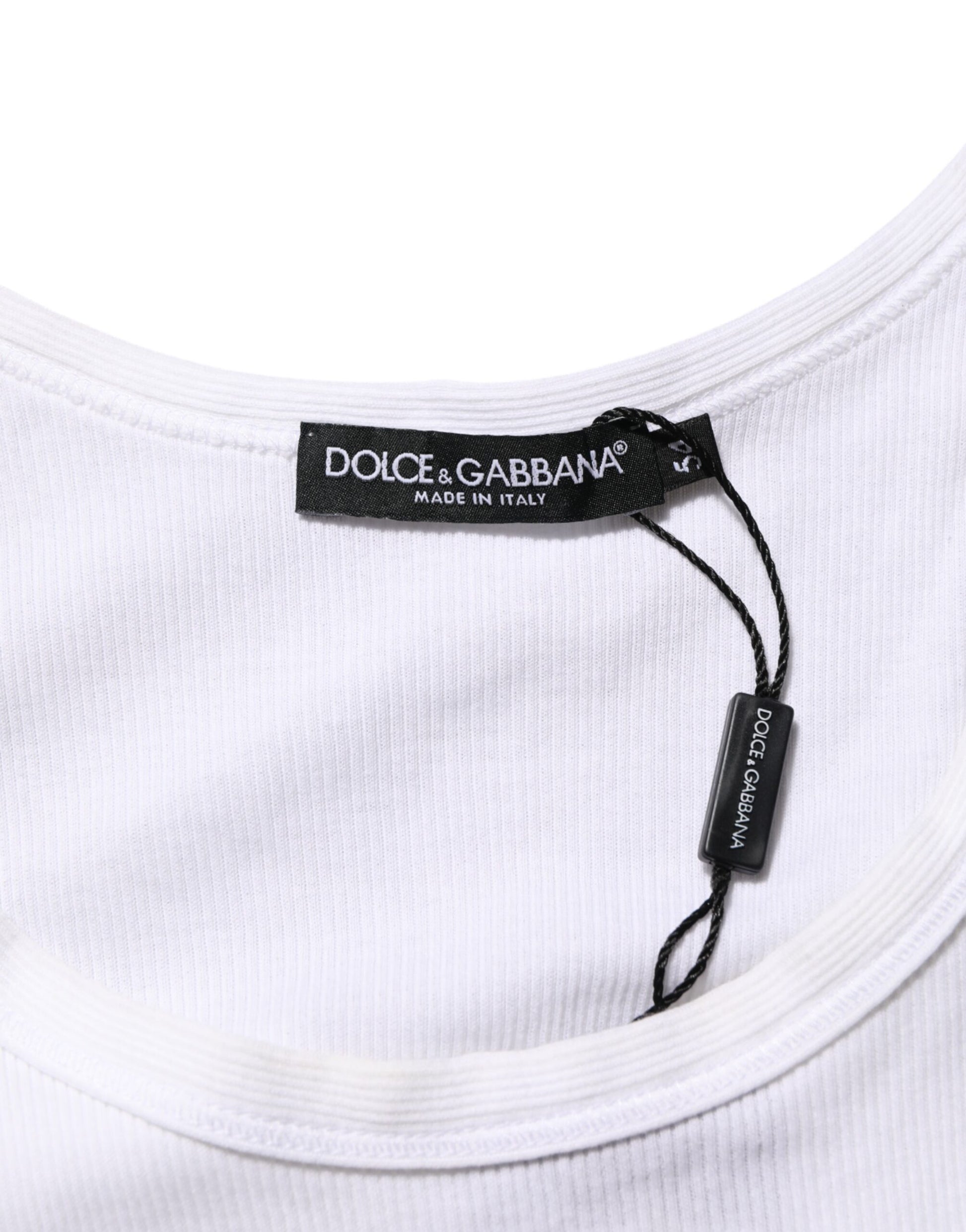 Dolce & Gabbana White Sleeveless Round Neck Tank Top T-shirt