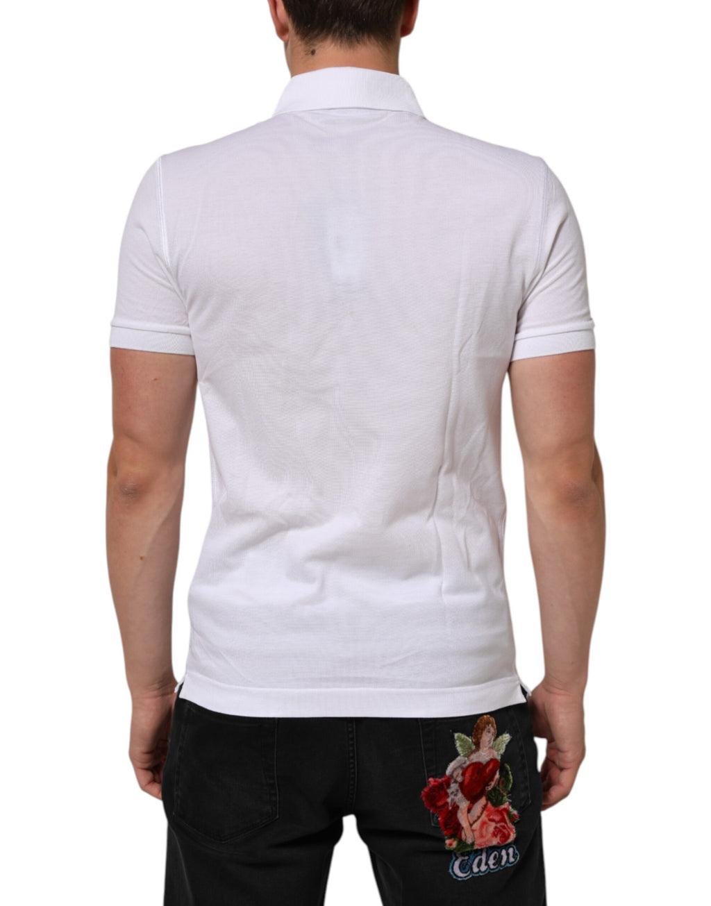 Dolce & Gabbana White Collared Short Sleeves Polo T-shirt
