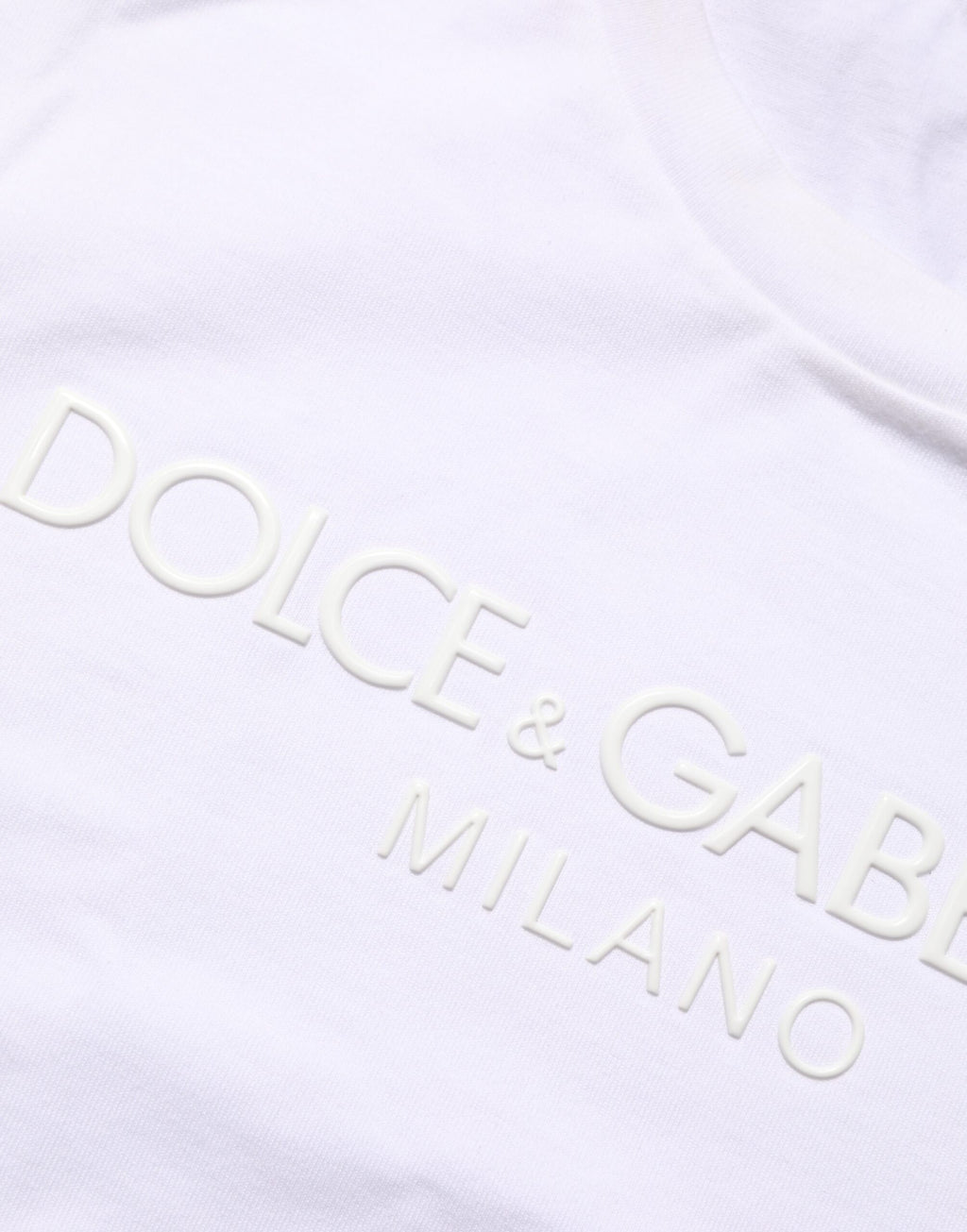 Dolce & Gabbana White Cotton Crew Neck Short Sleeves T-shirt