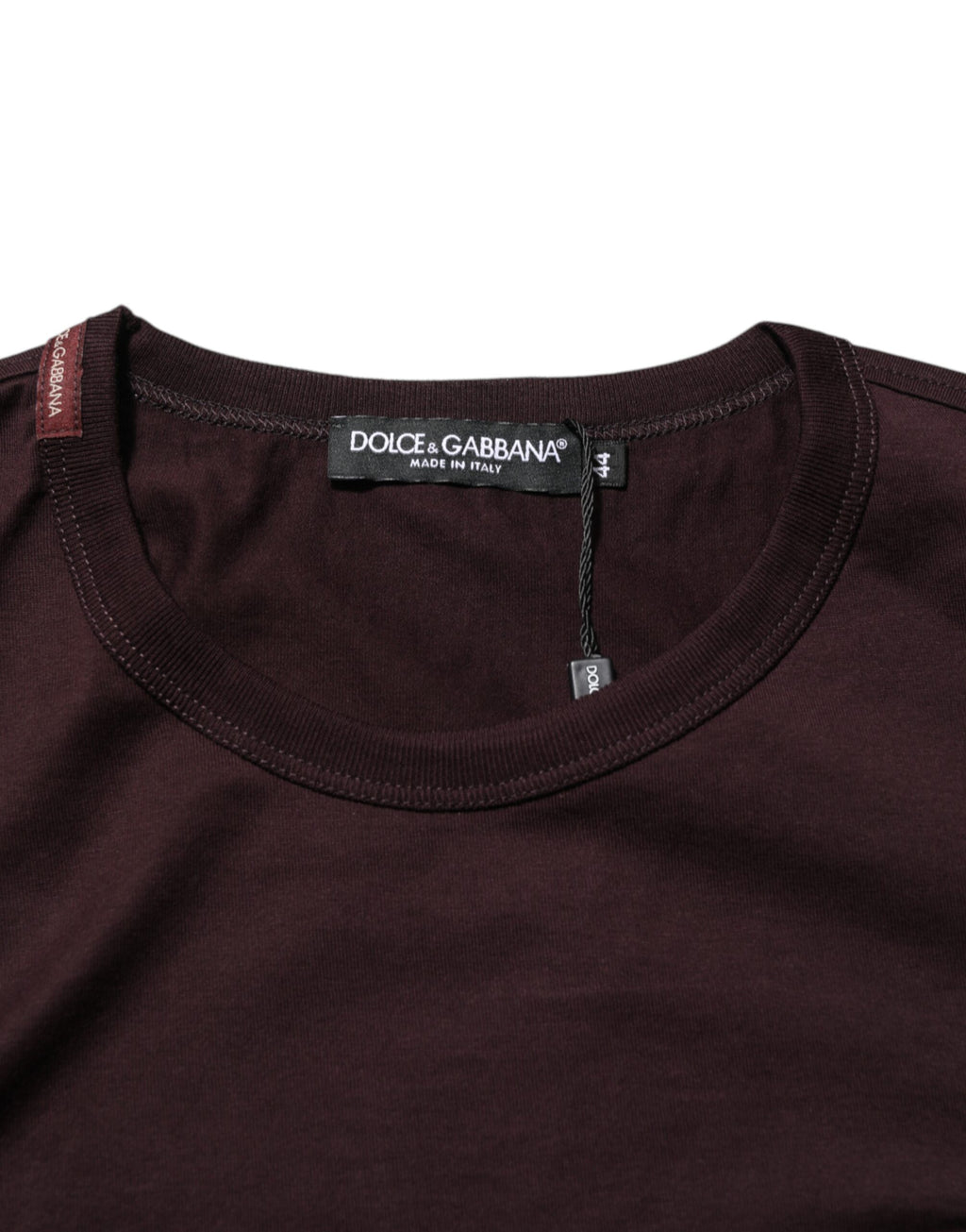 Dolce & Gabbana Brown Logo Plaque Cotton Crew Neck T-shirt