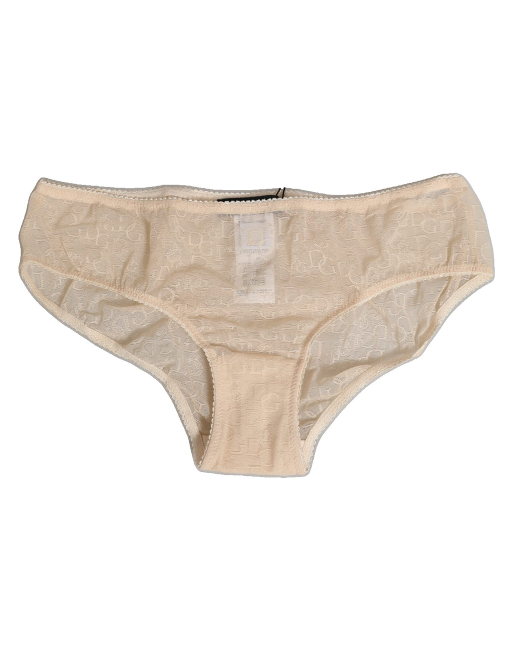 Dolce & Gabbana Beige DG Logo Lace Mid Waist Panty Underwear