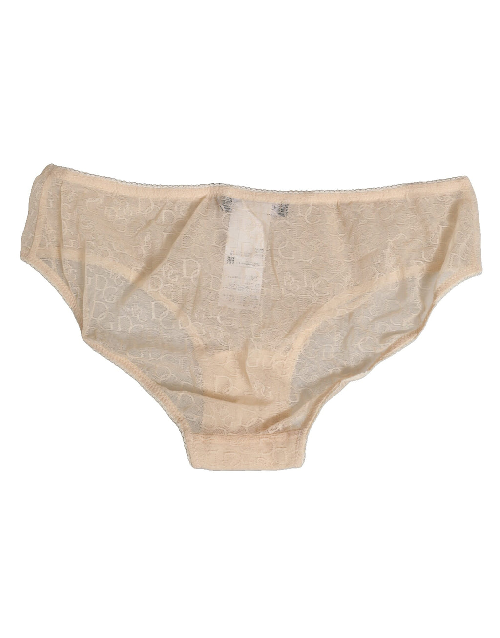 Dolce & Gabbana Beige DG Logo Lace Mid Waist Panty Underwear
