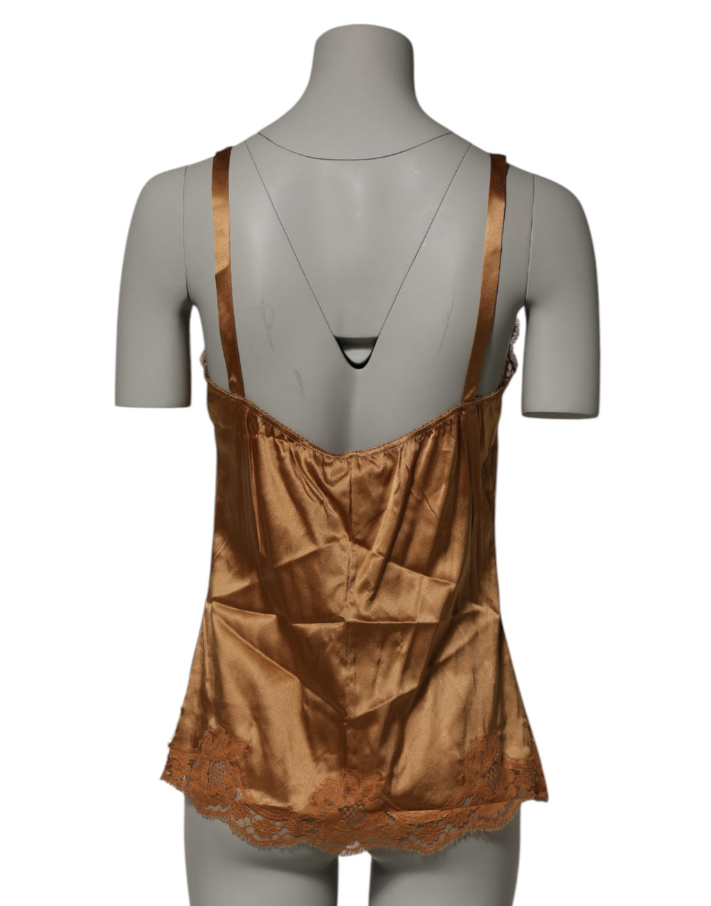 Dolce & Gabbana Brown Floral Lace Tank Lingerie Sleepwear Underwear