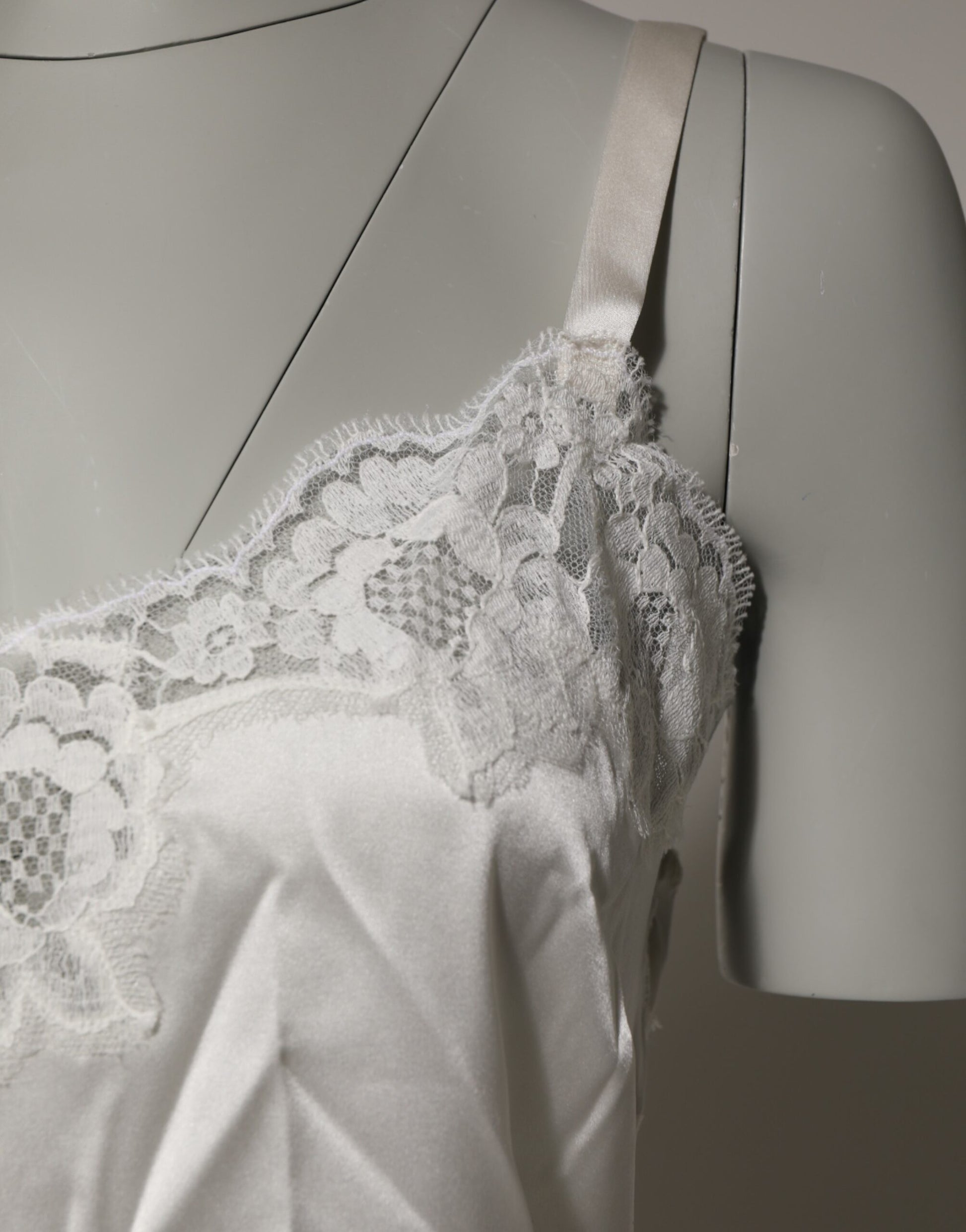 Dolce & Gabbana Off White Floral Lace Tank Lingerie Top Underwear