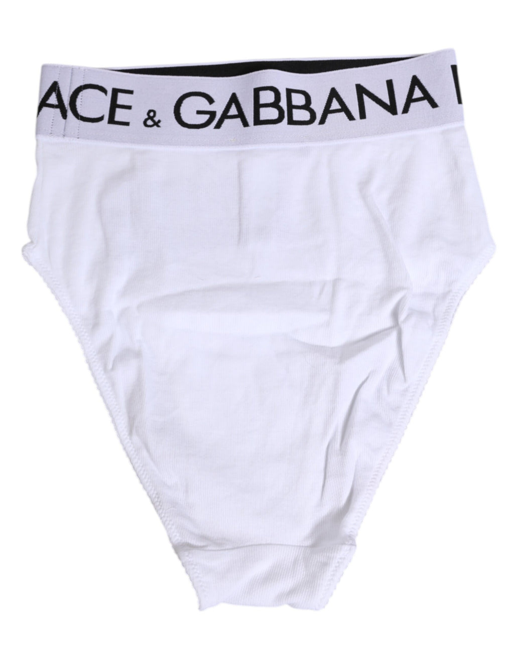 Dolce & Gabbana White Cotton Stretch High Waist Panty Underwear