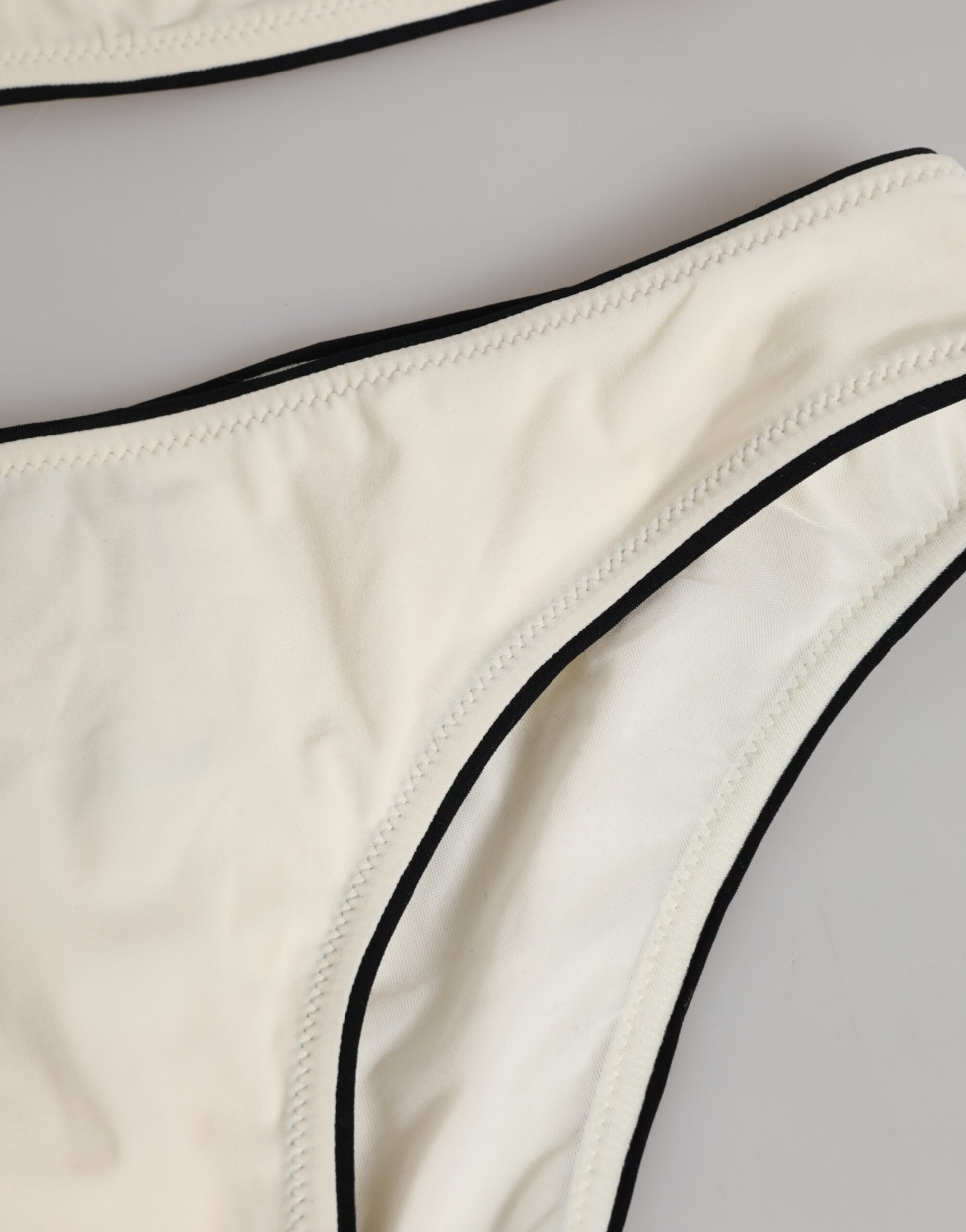 Dolce & Gabbana Beige Logo Swimsuit 2 Piece Top Bottom Swimwear