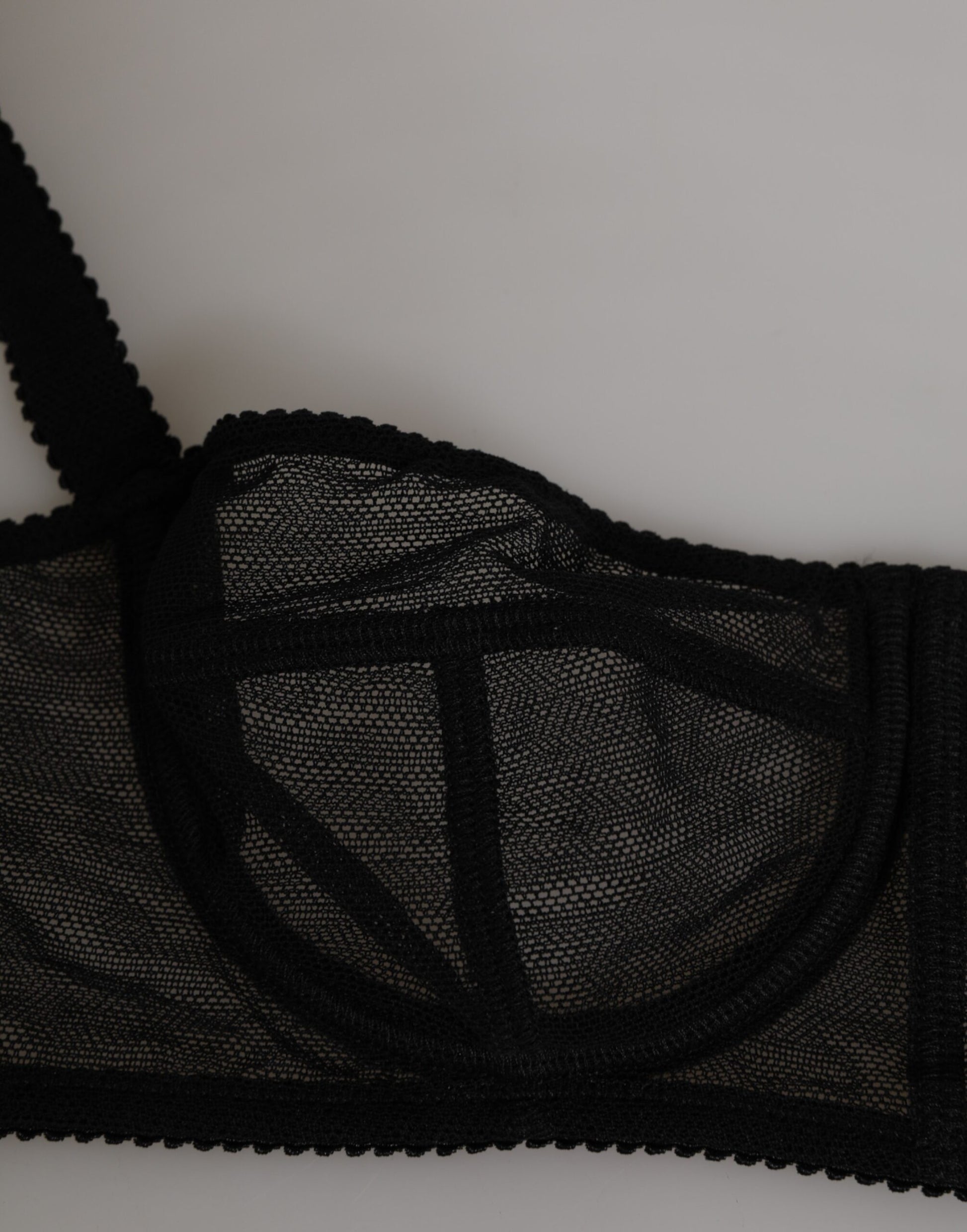 Dolce & Gabbana Black Floral Underwired Balconette Bra Underwear