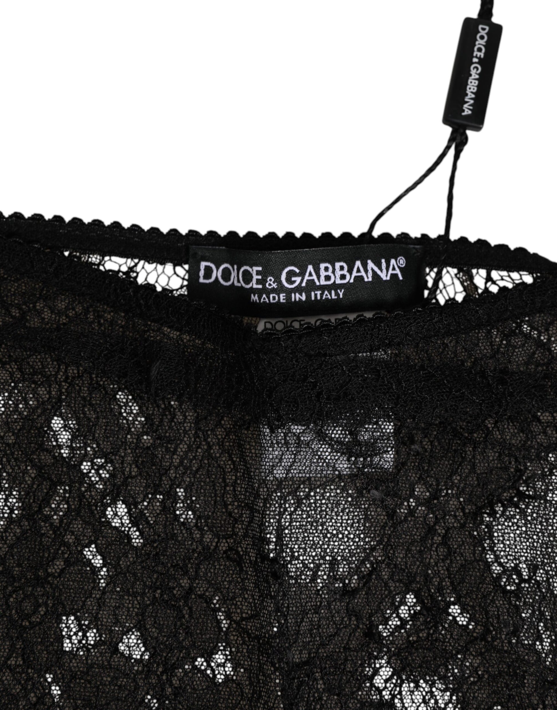 Dolce & Gabbana Black Nylon Stretch High Waist Panty Underwear