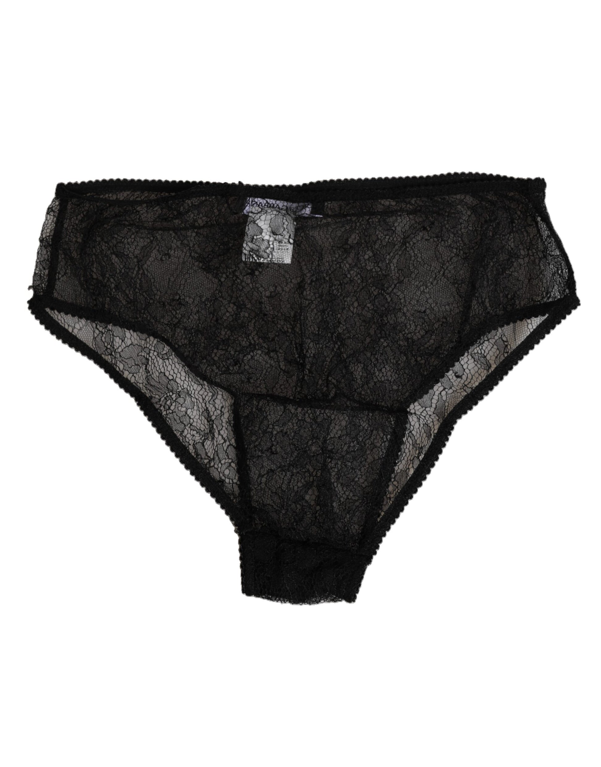 Dolce & Gabbana Black Nylon Stretch High Waist Panty Underwear