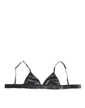 Dolce & Gabbana Black Silk Satin Triangle Soft Cup Underwear