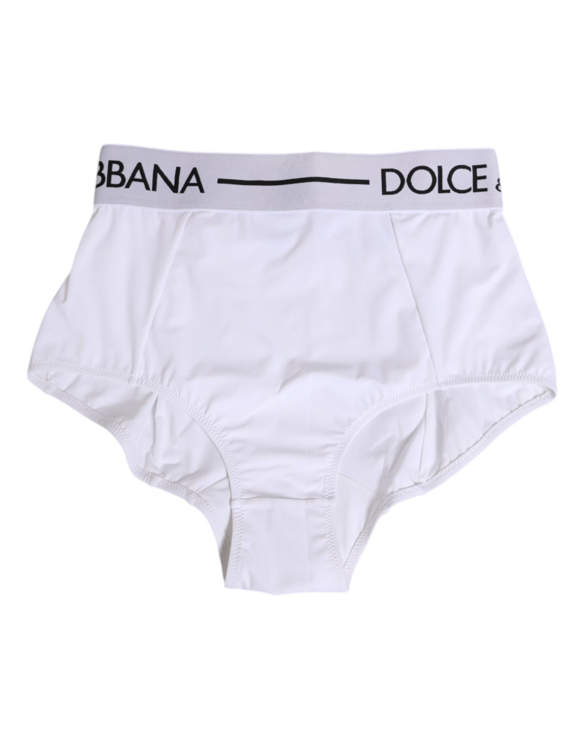 Dolce & Gabbana White Nylon Logo Waistband Coulotte Underwear