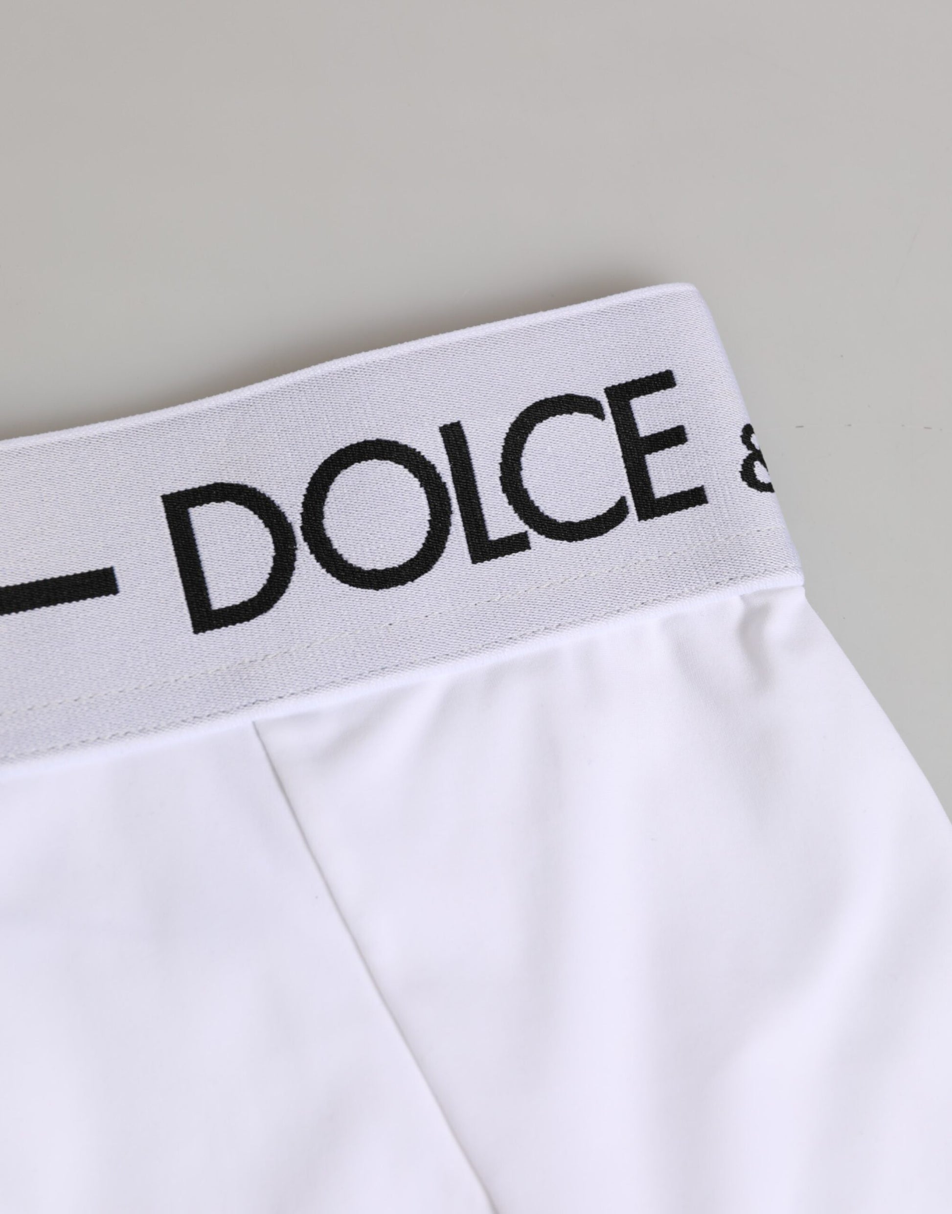 Dolce & Gabbana White Nylon Logo Waistband Coulotte Underwear