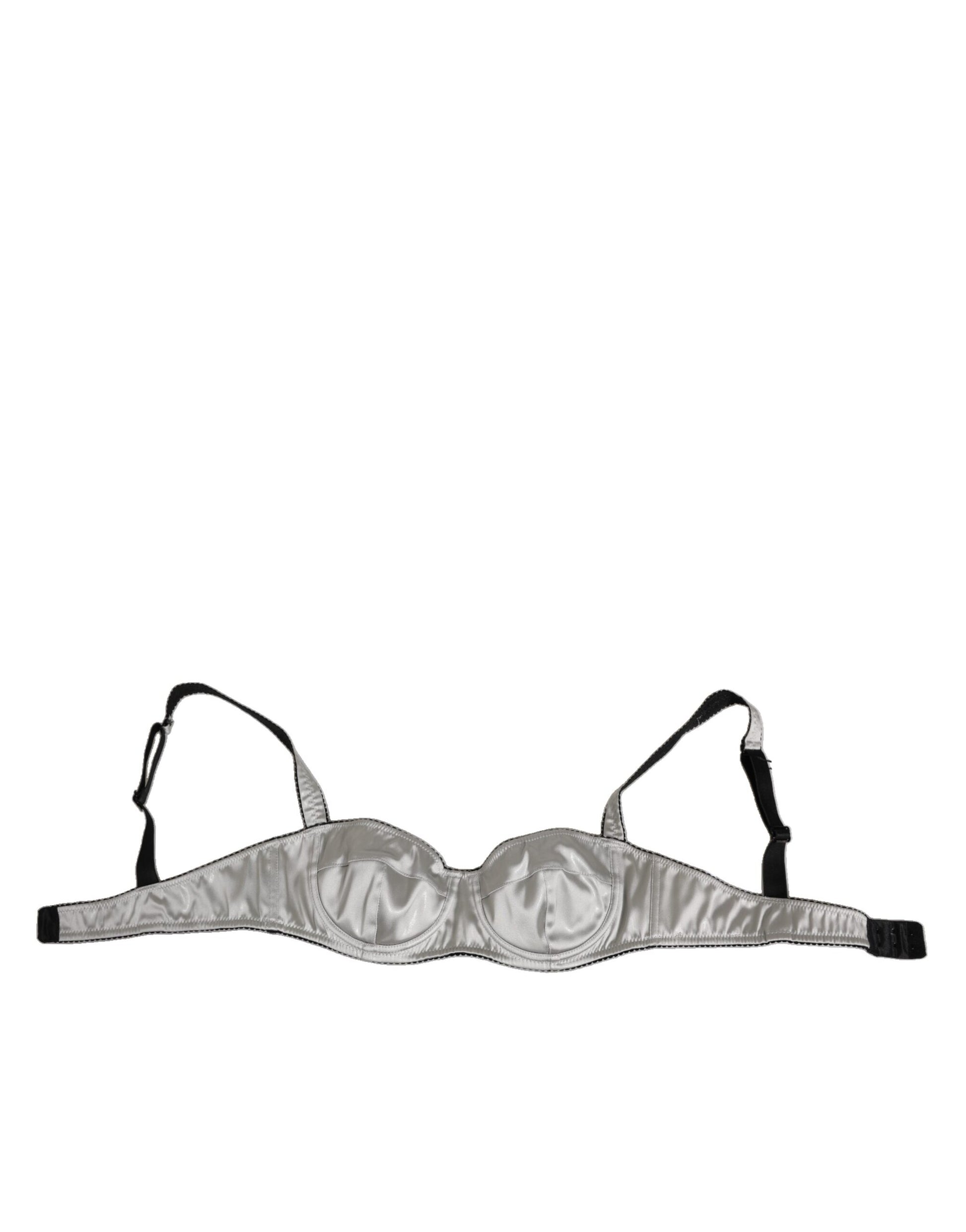 Dolce & Gabbana Gray Acetate Stretch Balconcino Bra Underwear