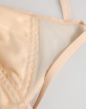 Dolce & Gabbana Beige Nylon Triangle Soft Cup Brassiere Underwear