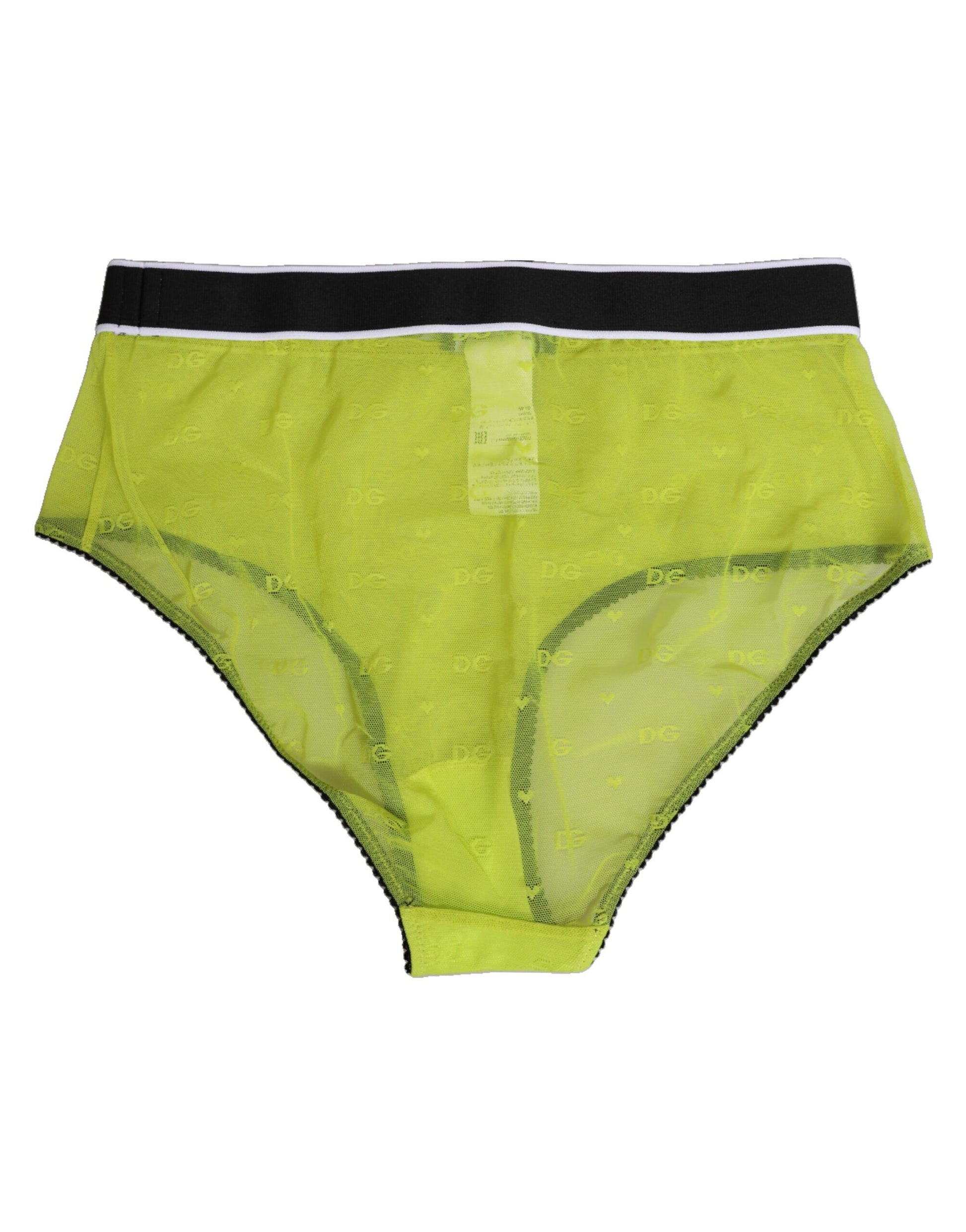 Dolce & Gabbana Green Nylon Logo Waistband Brief Panty Underwear