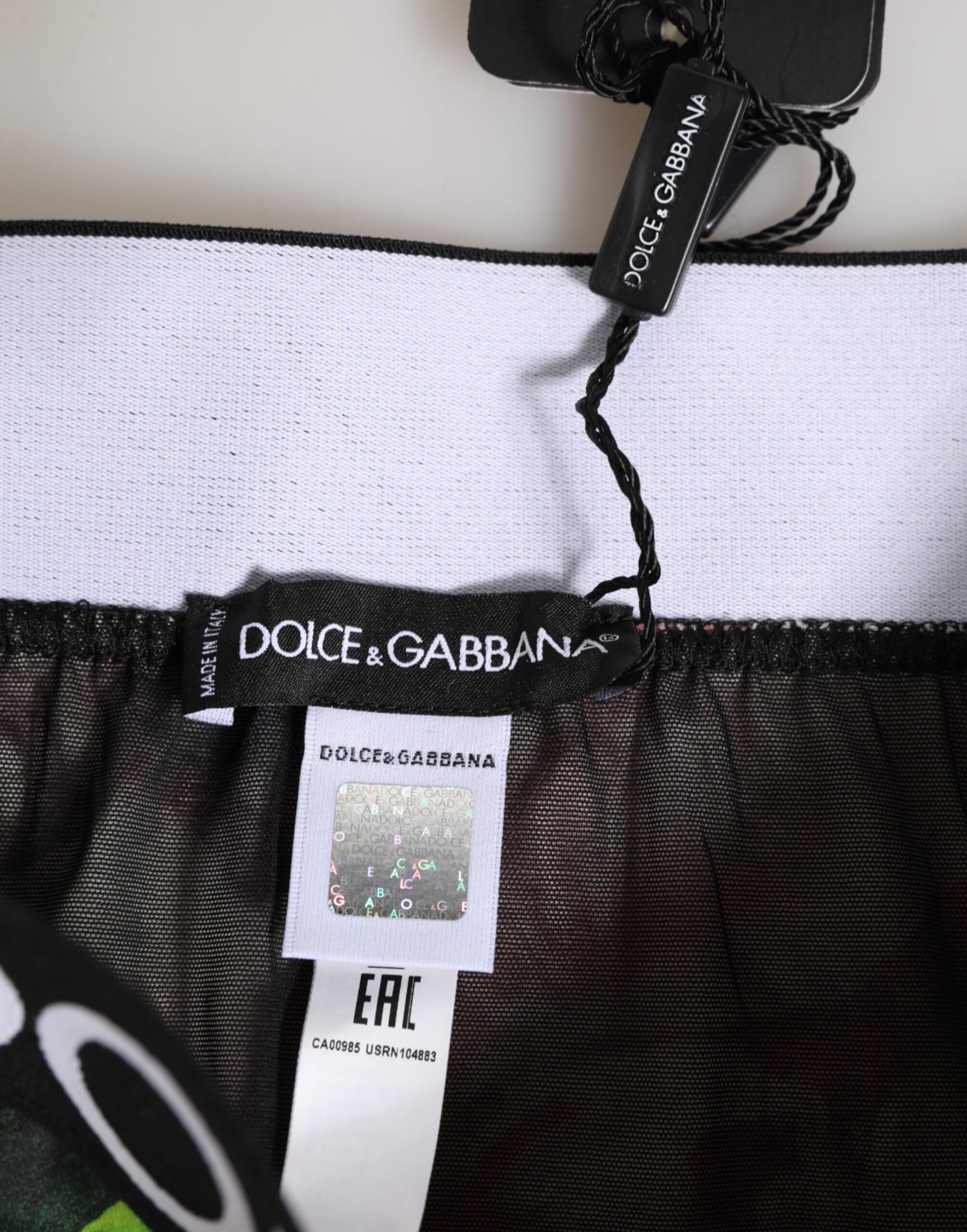 Dolce & Gabbana Black Floral Print High Waist Panty  Underwear