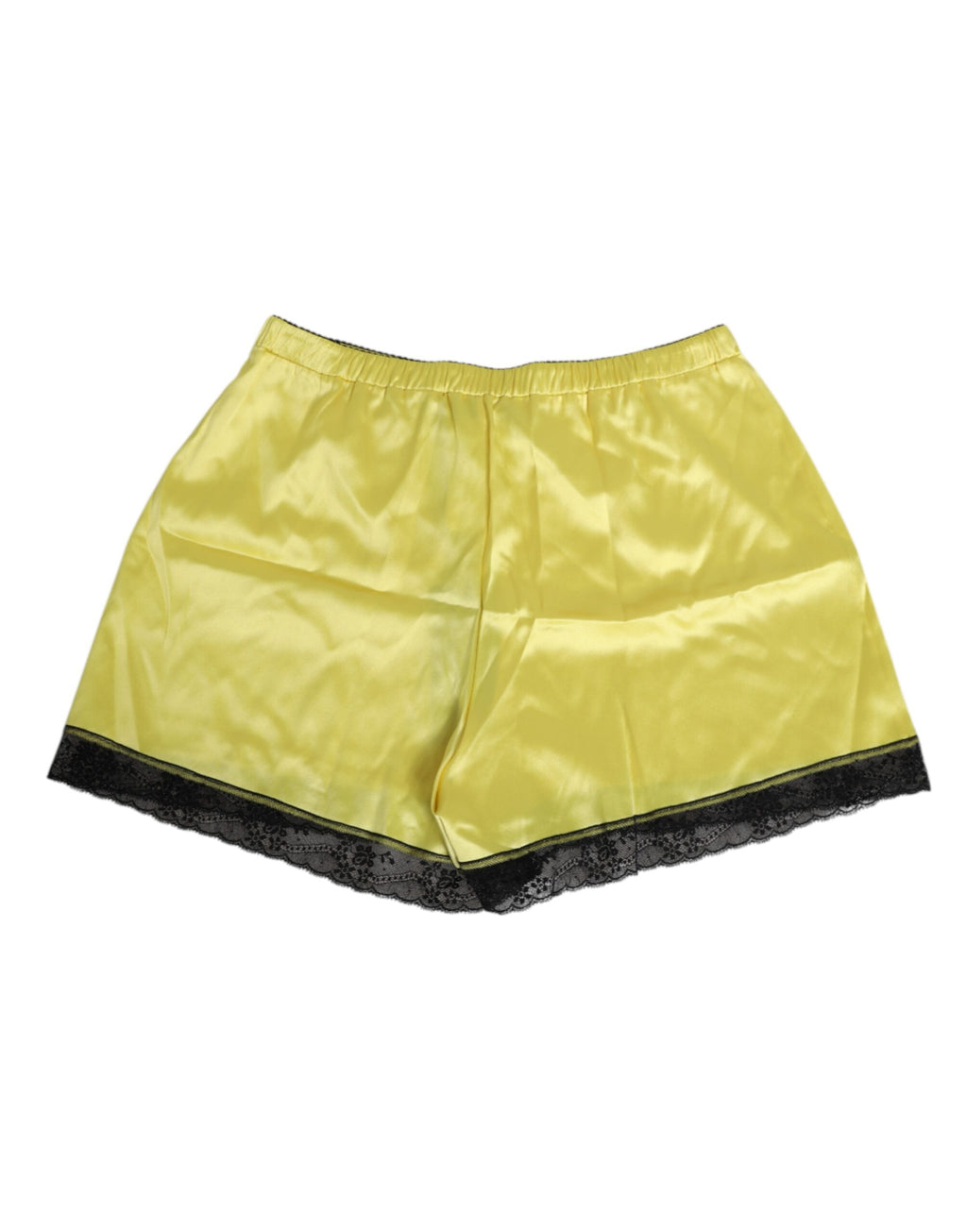 Dolce & Gabbana Yellow Satin Silk Mid Waist Underwear Shorts