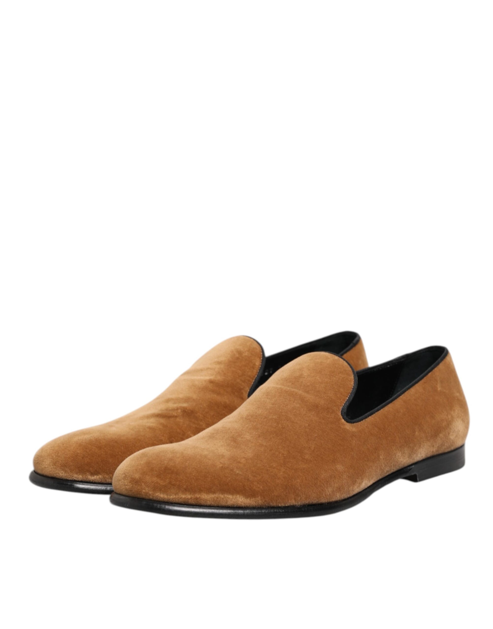 Dolce & Gabbana Brown Suede Slip On Men Loafers Formal Shoes