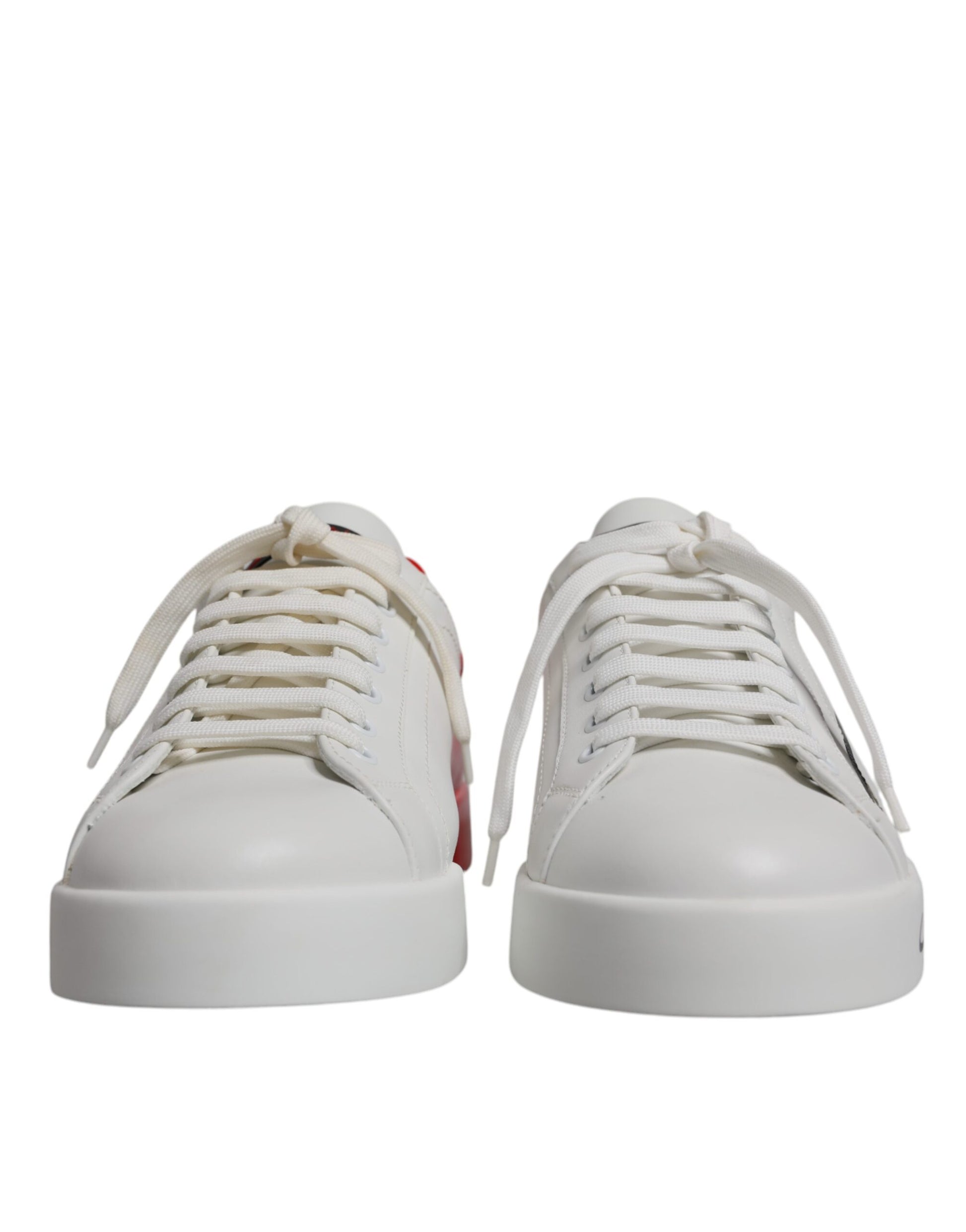 Dolce & Gabbana White Red Portofino Low Top Men Sneakers Shoes