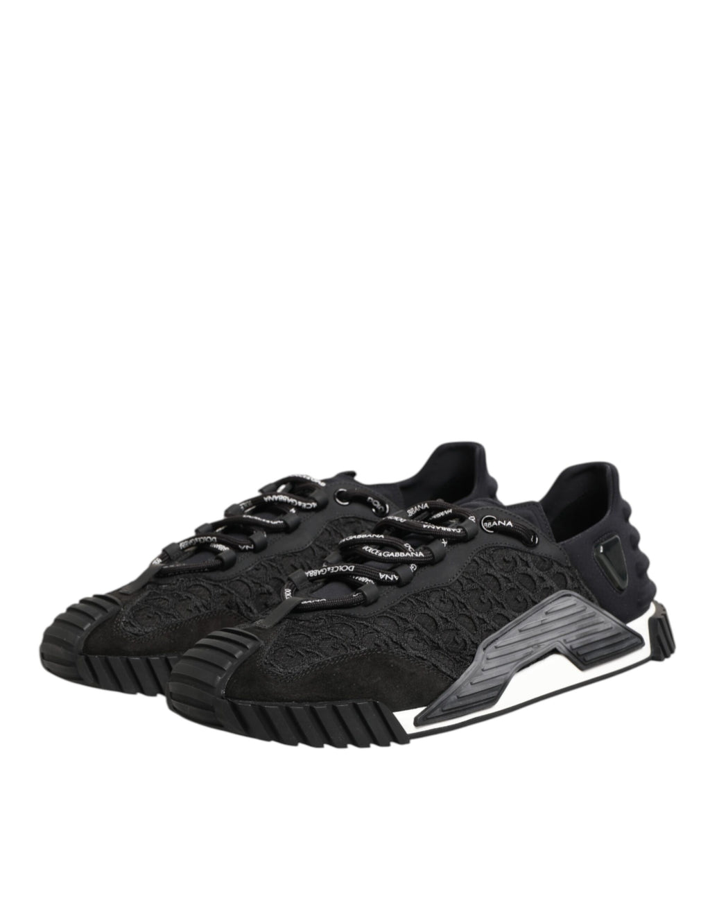 Dolce & Gabbana Black Logo Lace Low Top NS1 Sneaker Shoes