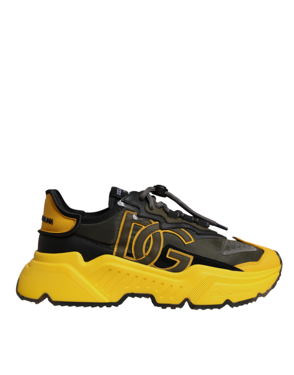 Dolce & Gabbana Black Yellow Daymaster Low Top Sneakers  Shoes