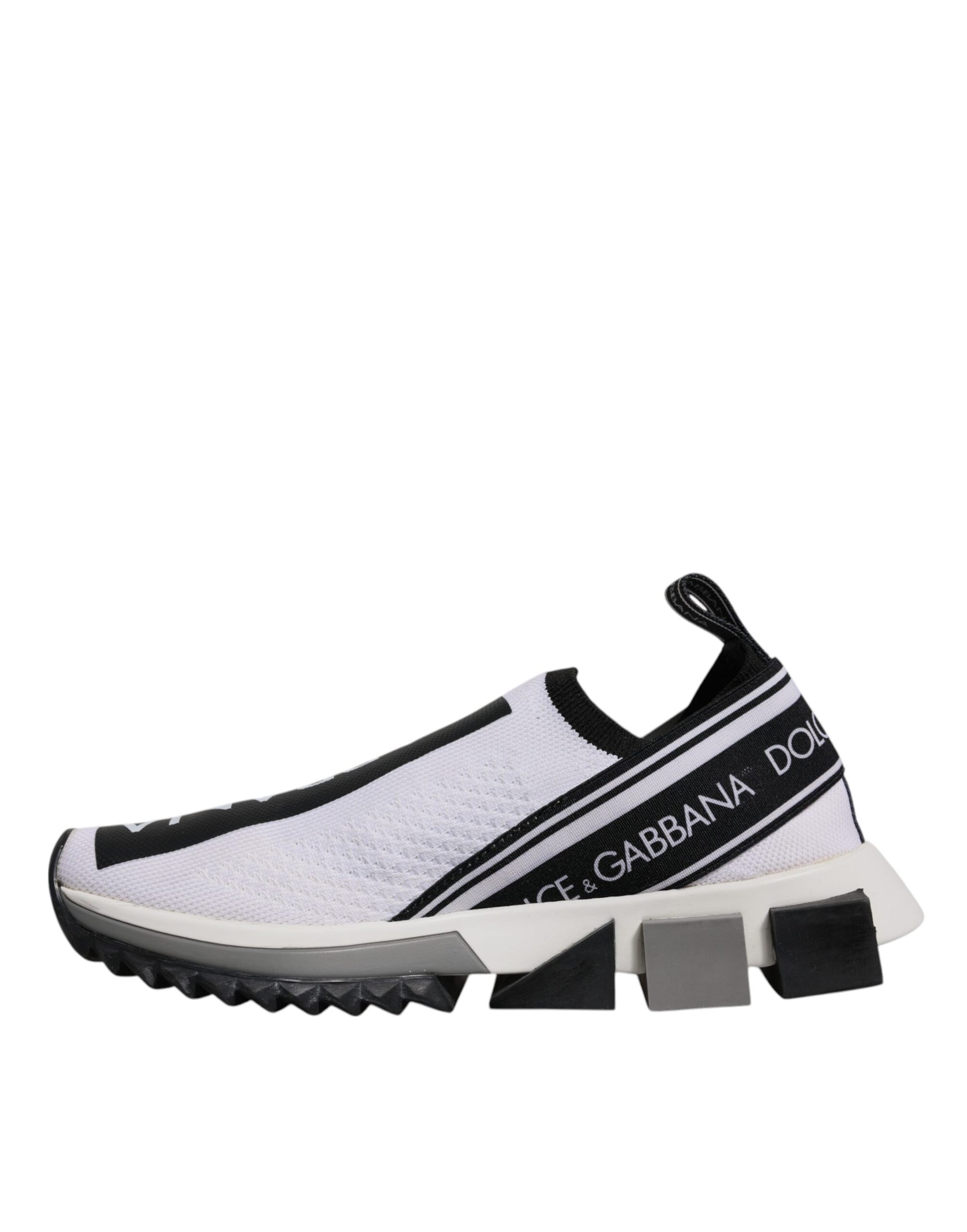 Dolce & Gabbana Black White Slip On Sorrento Sneakers Shoes
